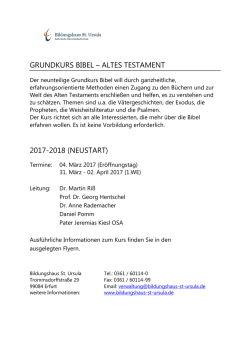 GRUNDKURS BIBEL &ndash; ALTES TESTAMENT 2017