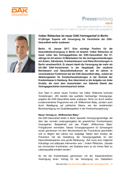 Volker R&ouml;ttsches ist neuer DAK-Vertragschef in - DAK
