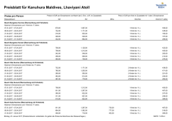 Druckbare Preistabelle - Übernachtung mit Frühstück