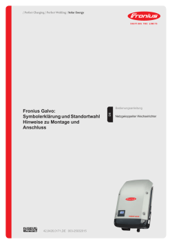 Installationshilfe Fronius Galvo 1.5-1