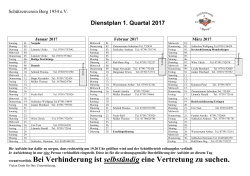 Dienstplan 1. Quartal 2017 - Schützenverein Berg 1954 eV