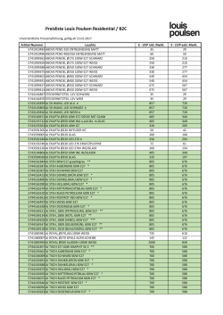 Preisliste Louis Poulsen Residential / B2C