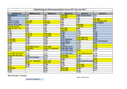 Hallenbelegung Unterseesporthalle Januar 2017 bis