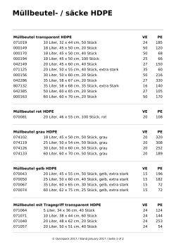 Müllbeutel- / säcke HDPE