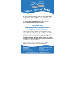 Handwerker (m/w) - Bayerische Seenschifffahrt