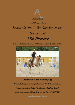 Laden ein zum 1. Working-Equitation Seminar mit - Fahrsport -Live