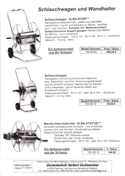 Schlauchwagen und Wandhalter