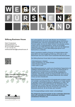 Werk Fürstenland - Stiftung Business House