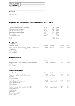 Adressliste Kantonsrat 2015-2019