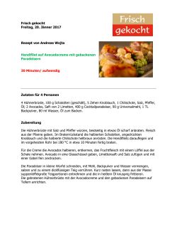 Hendlfilet auf Avocadocreme mit gebackenen