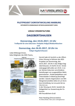 Donnerstag, den 19.01.2017, 15 Uhr
