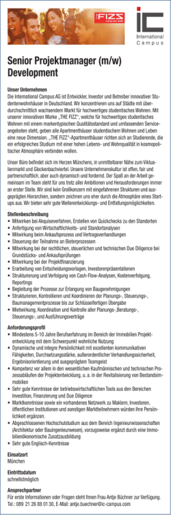 IC Senior Projektmanager.indd - IZ-Jobs