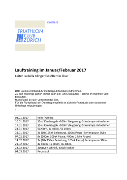 Lauftraining Jan/Feb2017