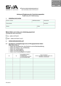 Ergänzung der Versicherungszeiten