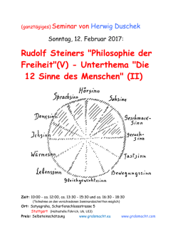Rudolf Steiners "Philosophie der Freiheit"(V)