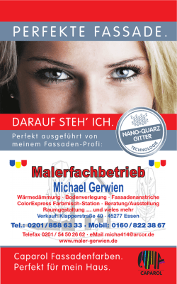 Mein Flyer - Malerbetrieb M. Gerwien in Essen