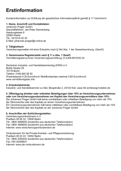 Erstinformation - Johannes Prager GmbH