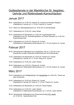 Gottesdienste - Kirchengemeinde St. Aegidien Osterode am Harz