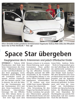 Space Star &uuml;bergeben - Lions Offenbach Lederstadt