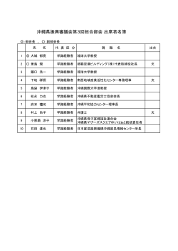 沖縄県振興審議会第3回総合部会 出席者名簿