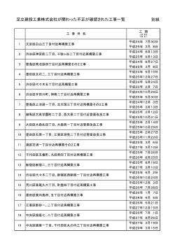 別紙 足立建設工業株式会社が関わった不正が確認された工事一覧