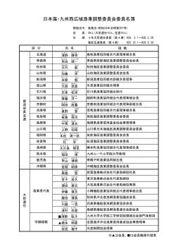 日本海・九州西広域漁業調整委員会委員名簿