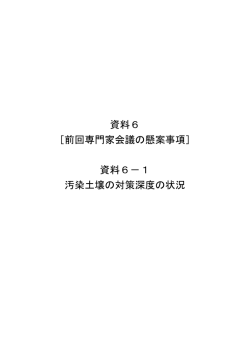 資料6 ［前回専門家会議の懸案事項］ 資料6－1 汚染土壌の対策深度の