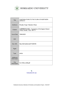 Instructions for use Title CONTRIBUTIONS TO THE