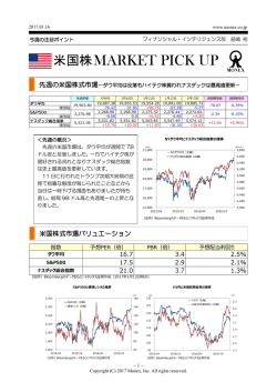 米国株 MARKET PICK UP