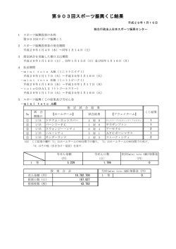 第903回スポーツ振興くじ結果