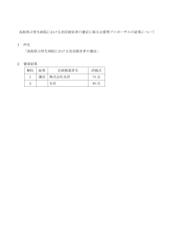 鳥取県立厚生病院における売店経営者の選定に係る公募型プロポーザル