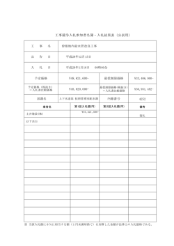工事競争入札参加者名簿・入札結果表（公表用）