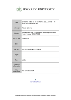 Instructions for use Title ON SOME SPECIES OF