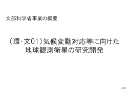 （環・文01）気候変動対応等に向けた 地球観測衛星の研究開発