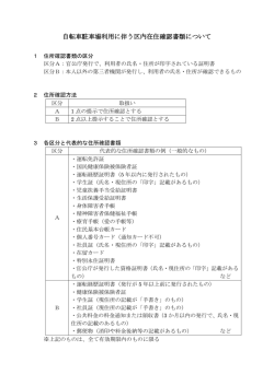 自転車駐車場利用に伴う区内在住確認書類について