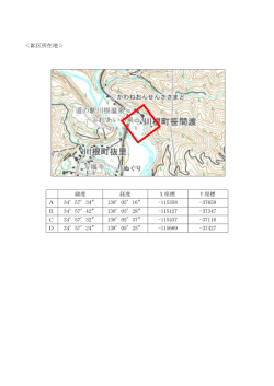 ＜鉱区所在地＞ 緯度 経度 X 座標 Y 座標 A 34&deg;57&prime;34&Prime; 138&deg;05&prime;16