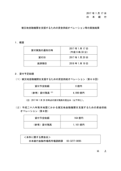 被災地金融機関を支援するための資金供給オペレーション等