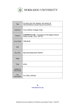 Instructions for use Title STUDIES ON THE DOWNY