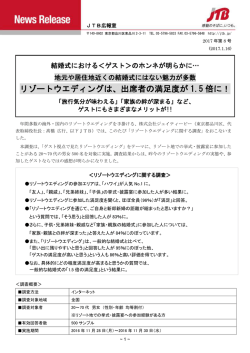リゾートウエディングは、出席者の満足度が 1.5 倍に！