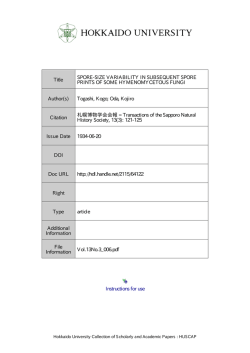 Instructions for use Title SPORE-SIZE VARIABILITY IN