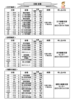 平成28年度セルフケア講座日程および会場（PDF：164KB）