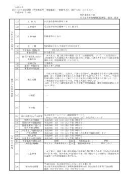 [1] 工 事 名 [2] 工事場所 [3] 工事内容 [4] 工 期 [5] 予定価格（税抜き） 円