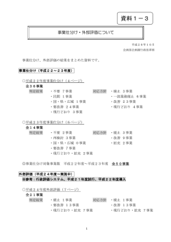 資料1-3 事業仕分け・外部評価について