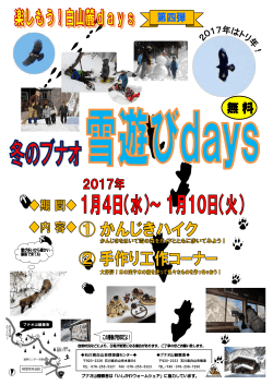 楽しもう！白山麓days 第四弾 冬のブナオ雪遊びdays チラシ
