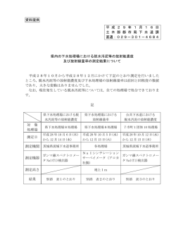 資料提供 県内の下水処理場における脱水汚泥等の放射能濃度
