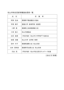 松山市特定空家等審議会委員（PDF：35KB）