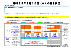 平成29年1月18日（水）の空き状況