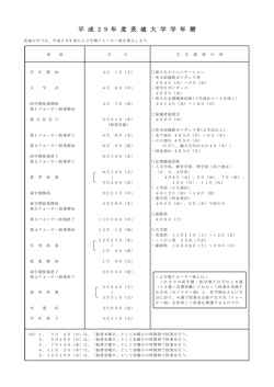 平 成 2 9 年 度 茨 城 大 学 学 年 暦