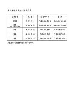 高砂市教育長及び教育委員