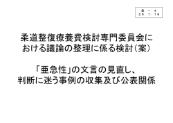 柔道整復療養費検討専門委員会に おける議論の整理に係る検討（案
